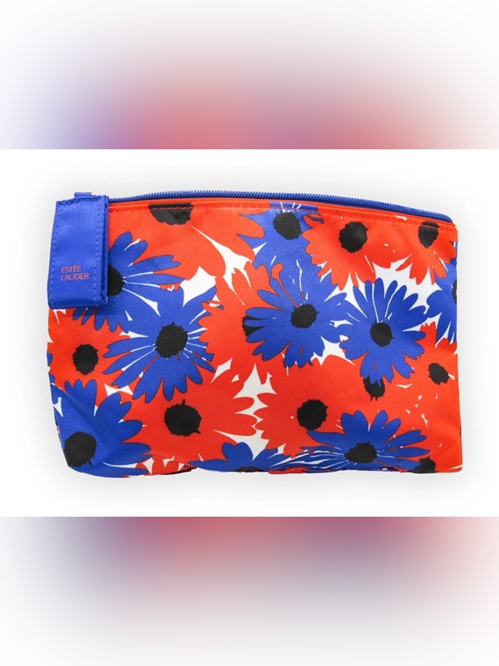 Floral Zip Pouch - Red & Blue